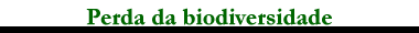 Perda da biodiversidade